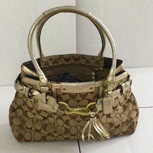 Coach  L1073-f13065 rare metallic silver straps